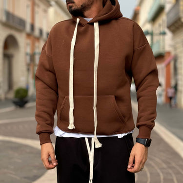 Felpa avana con cappuccio boxy fit - FLAG STORE